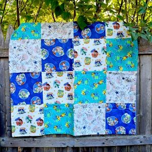 Disney Toy Story Baby Quilt hand made cotton with flannel background
